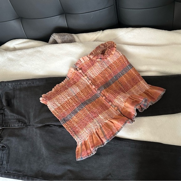 American Eagle Outfitters Tops - Striped Ruffled Top